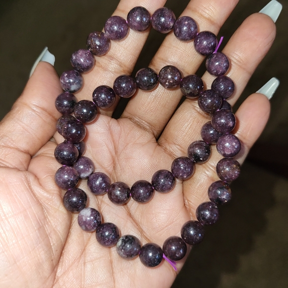 Purple Lepidolite Beaded Bracelets - Picture 2 of 4